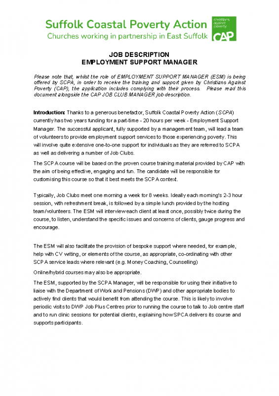 Employment Support Manager